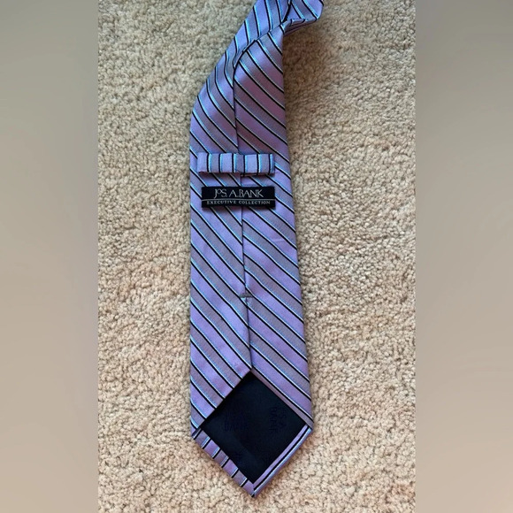 Jos. A. Bank Executive Collection Men's 100% Silk Tie - Purple Stripe - Picture 2 of 5